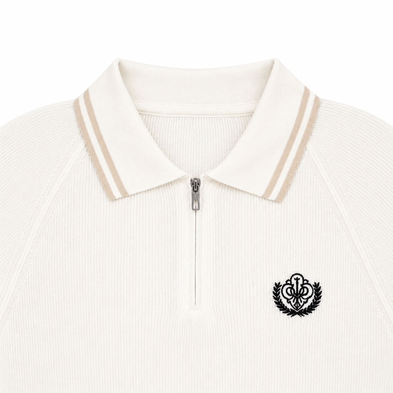 POLO ZIPPÉ BRODERIE