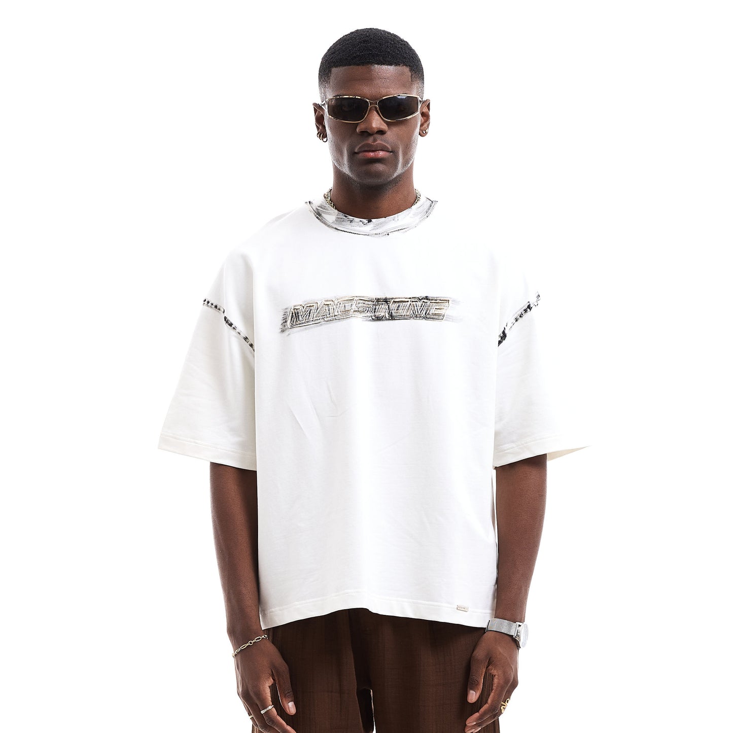 T-SHIRT " HANMADE BRUSH EFFECTED TEE "