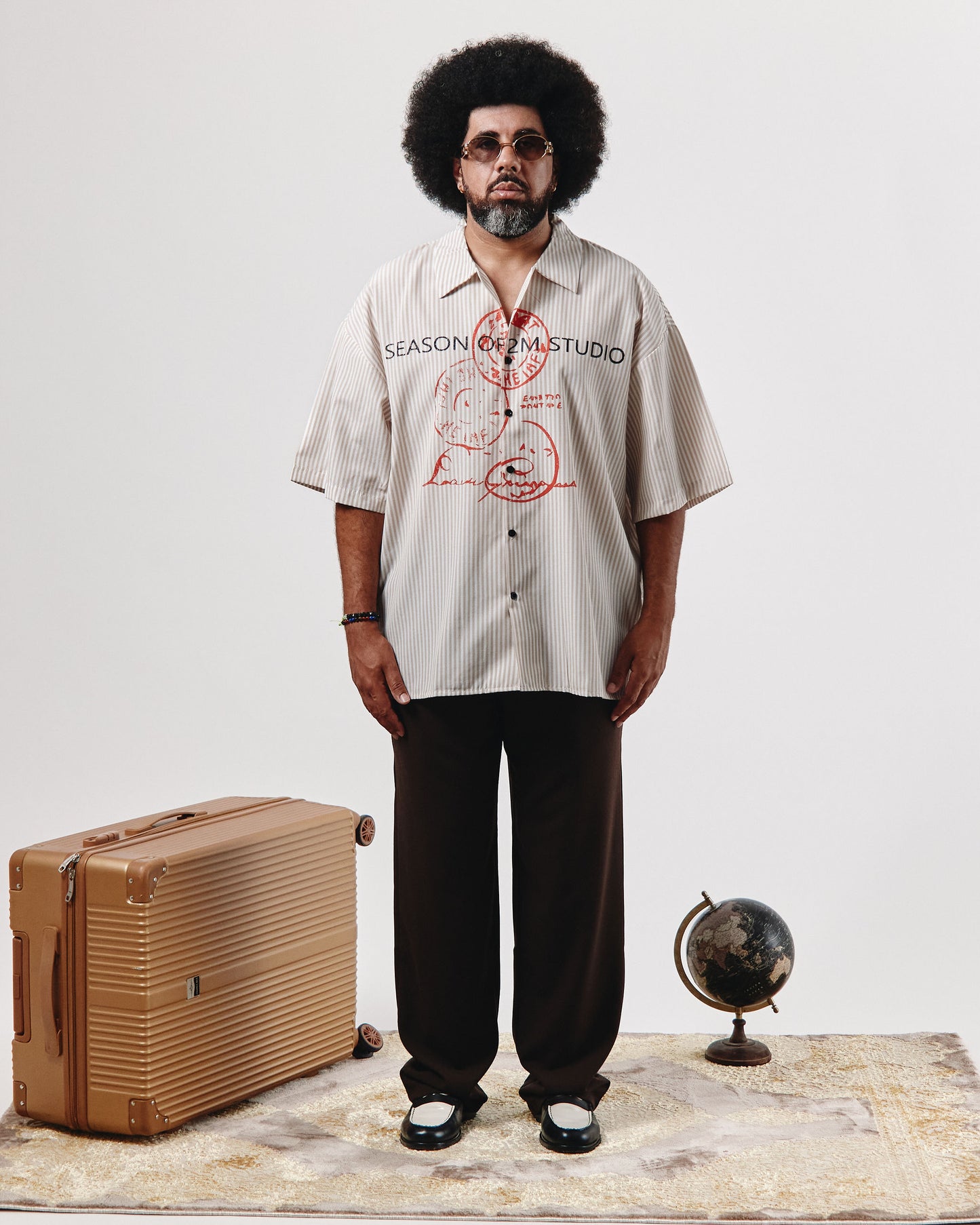 CHEMISE A RAYURE IMPRIME " SEASON OF 2M STUDIO "
