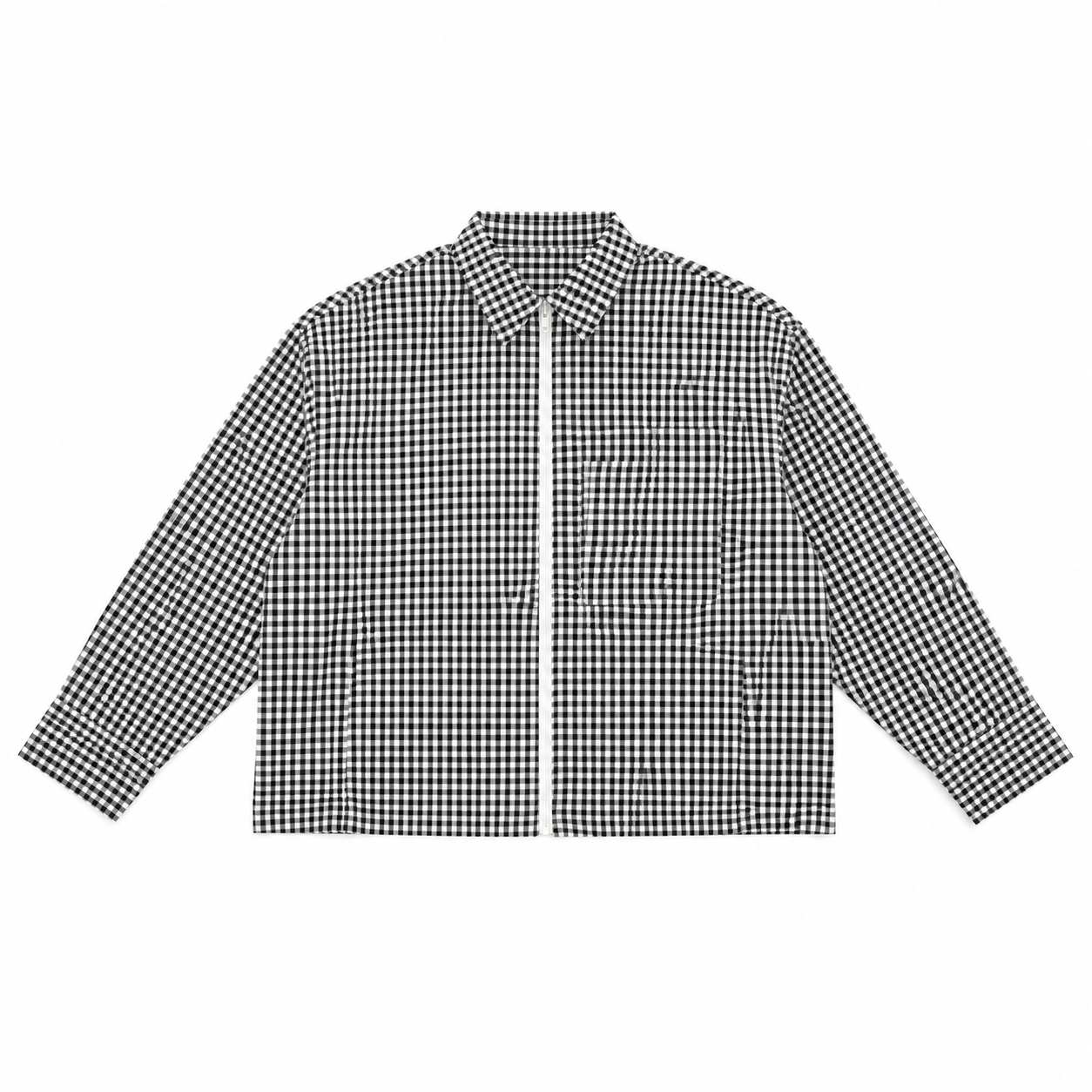 VESTE BOXY À POCHE COUPE-VENT ZIPPÉE À CARREAUX