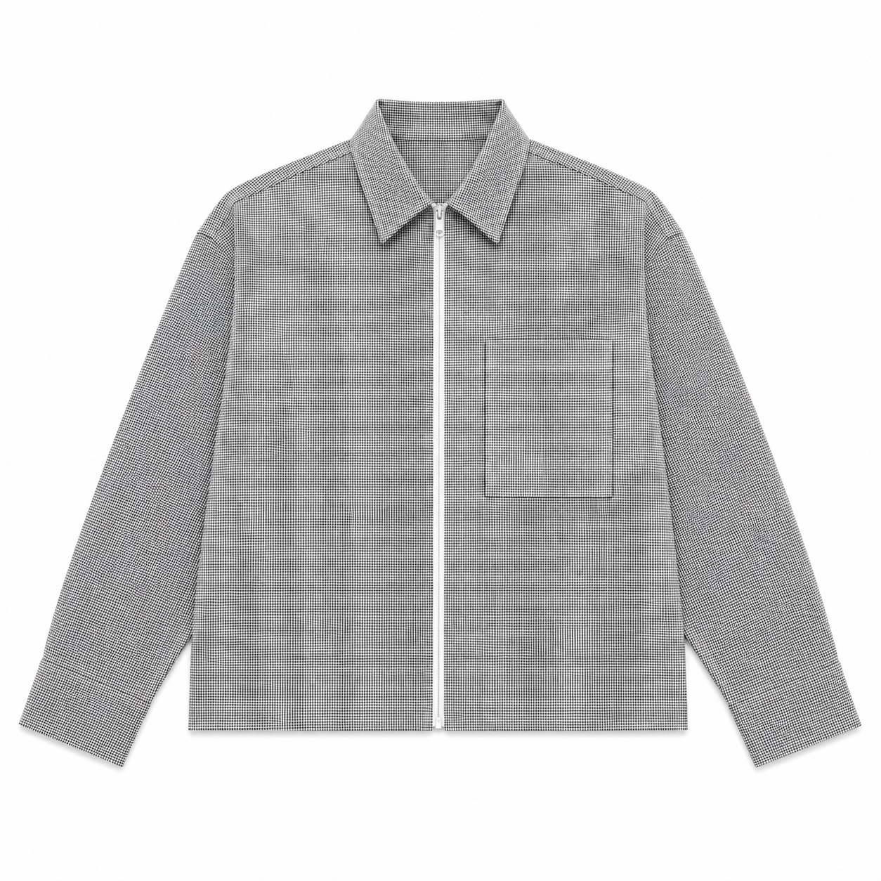 VESTE BOXY ZIPPÉE À MICRO-CARREAUX