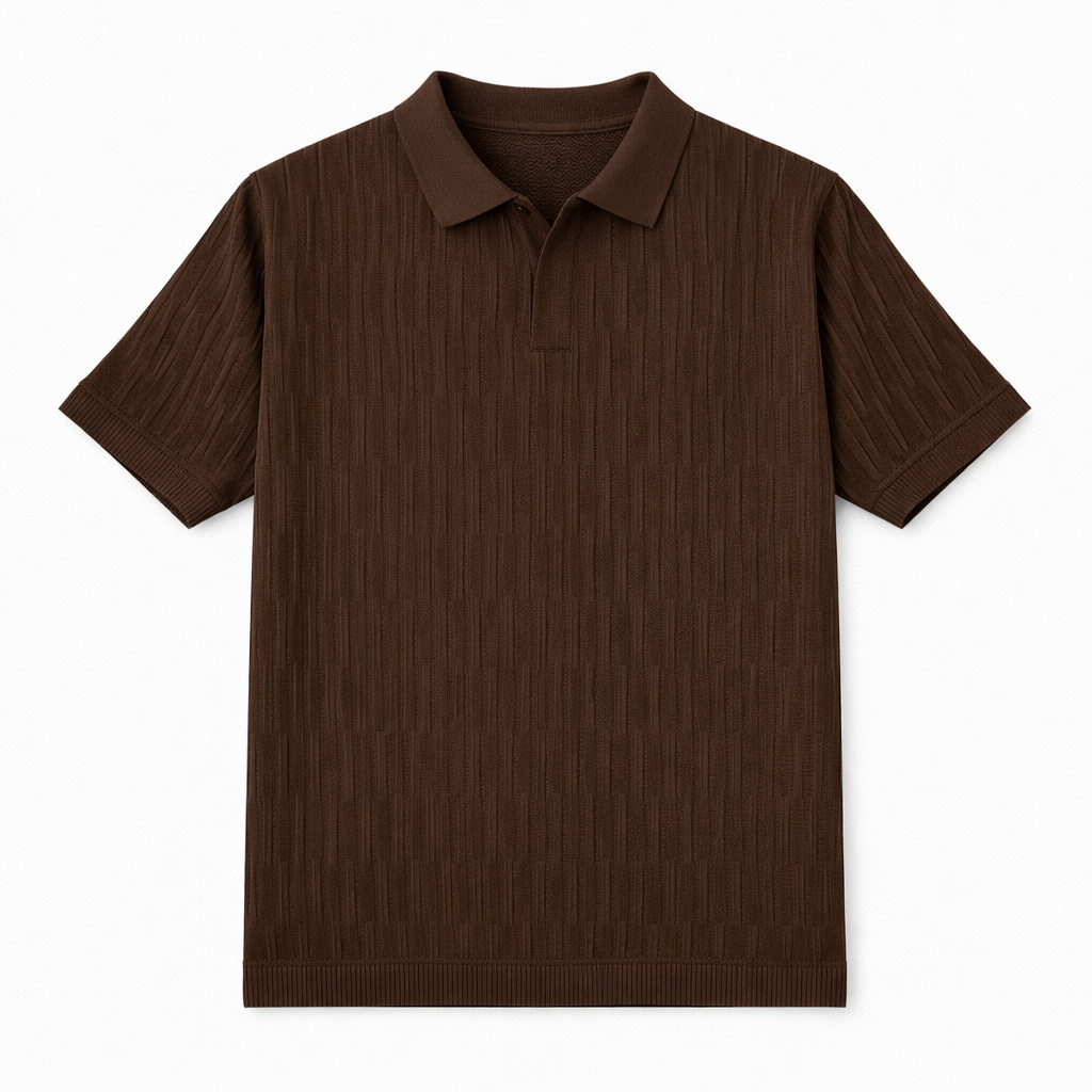 POLO MAILLE TEXTURÉE