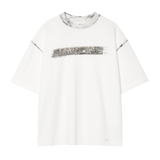 T-SHIRT " HANMADE BRUSH EFFECTED TEE "