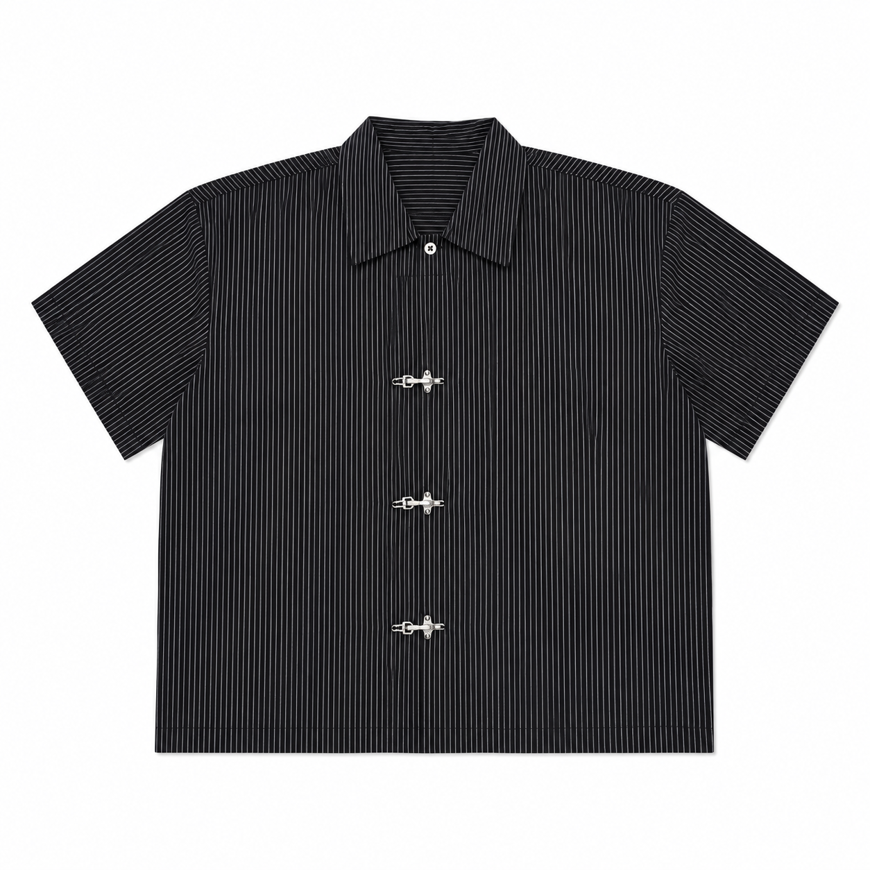 CHEMISE BOXY À RAYURE À FERMOIRS MOUSQUETON