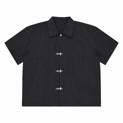 CHEMISE BOXY À RAYURE À FERMOIRS MOUSQUETON