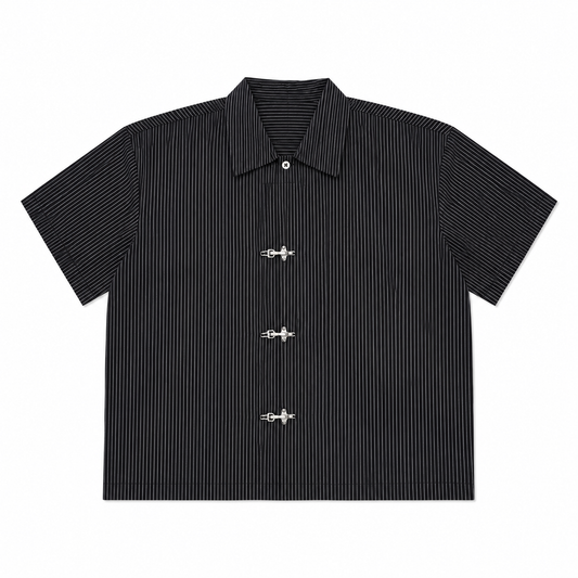 CHEMISE BOXY À RAYURE À FERMOIRS MOUSQUETON
