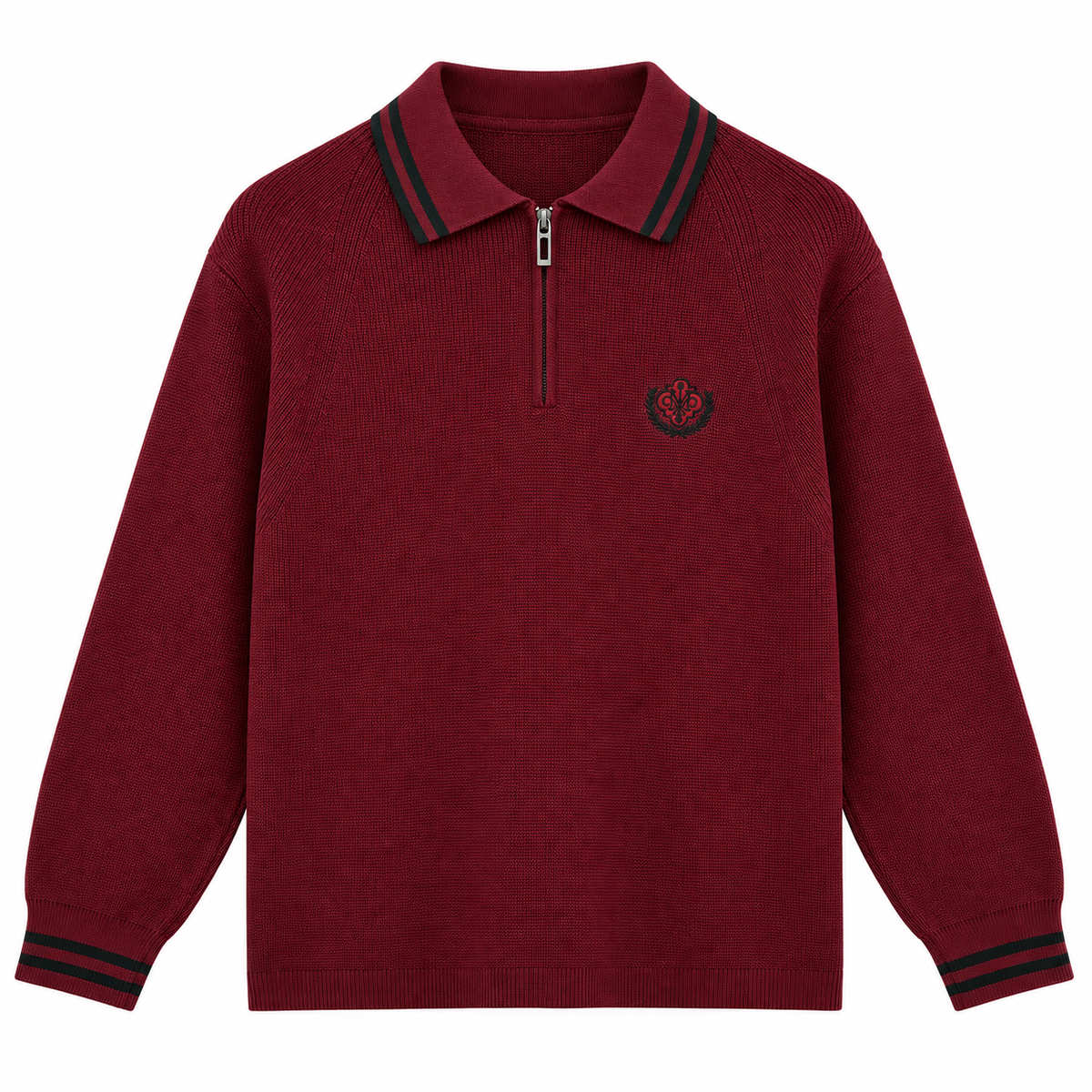 POLO LONG SLEEVE ZIPPÉ BRODÉ