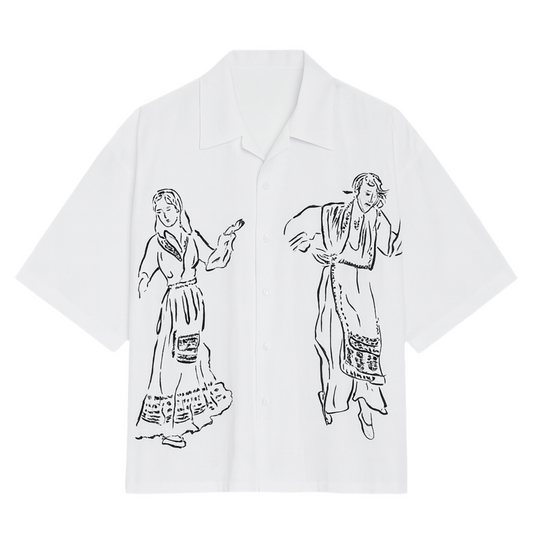 CHEMISE ARTISTIQUE IMPRIME SILHOUETTES EN MOUVEMENT