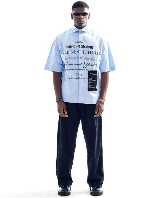 CHEMISE " PRINTED AND PATCHED SHIRT "