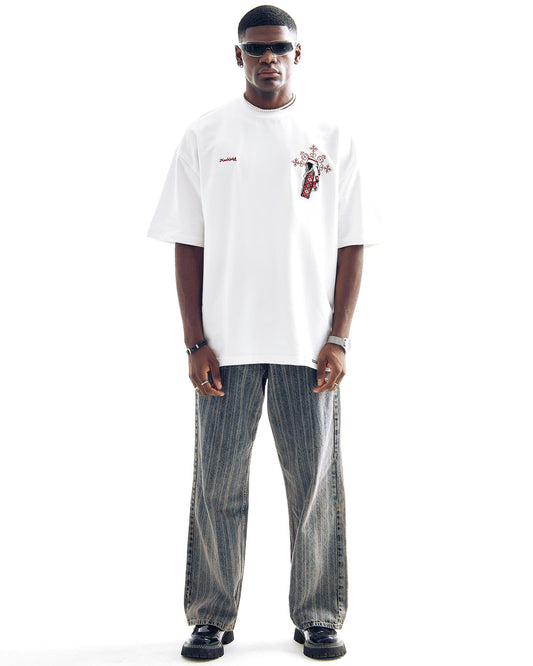 T-SHIRT " ETHNIC FIGURE EMBROIDERED "