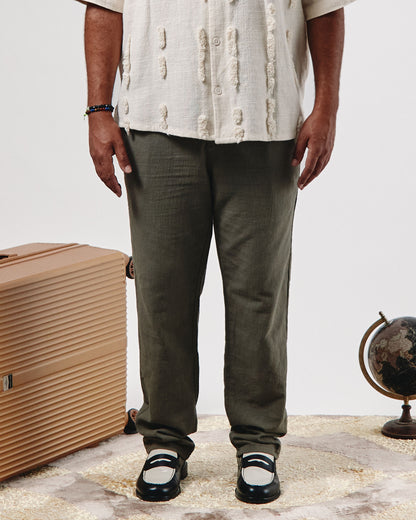 PANTALON COUPE 7/8 EN LIN