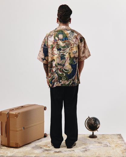 CHEMISE IMPRIME ART ASIATIQUE VINTAGE