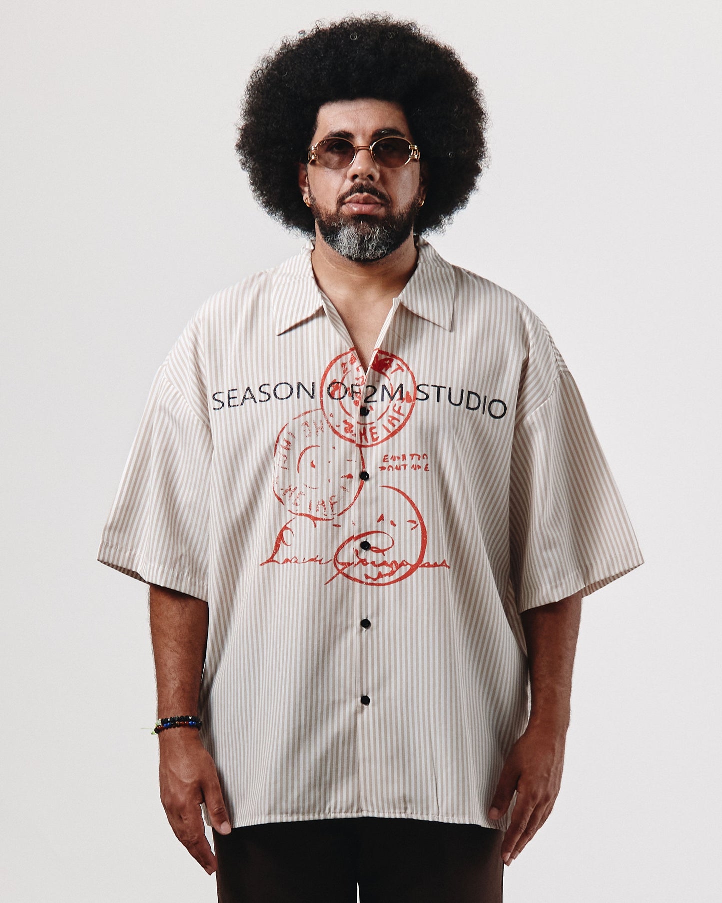 CHEMISE A RAYURE IMPRIME " SEASON OF 2M STUDIO "