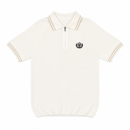 POLO ZIPPÉ BRODERIE