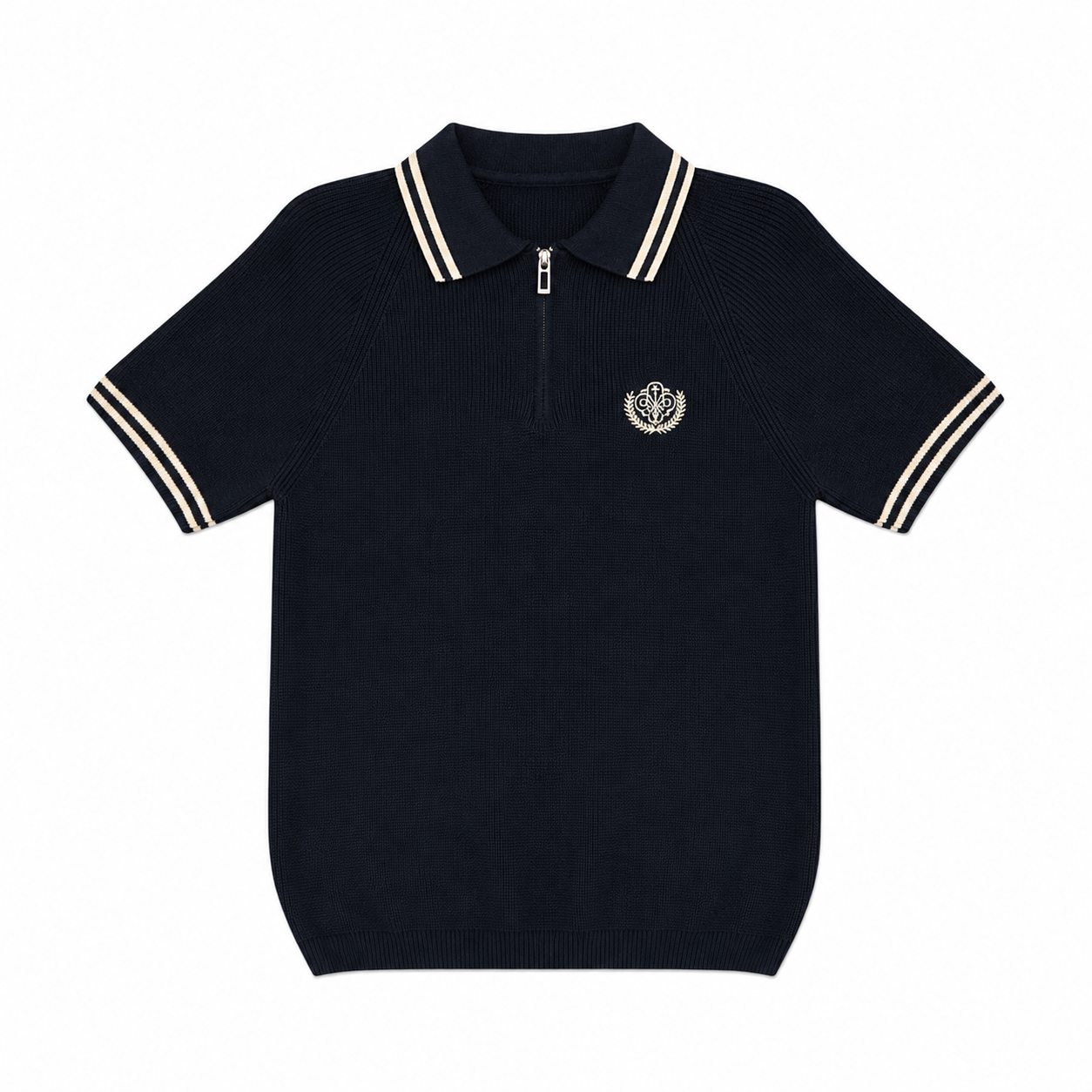 POLO ZIPPÉ BRODERIE