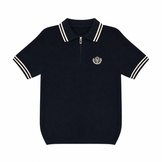 POLO ZIPPÉ BRODERIE