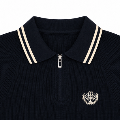POLO ZIPPÉ BRODERIE