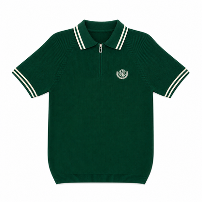 POLO ZIPPÉ BRODERIE