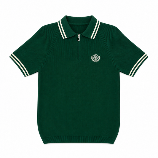 POLO ZIPPÉ BRODERIE