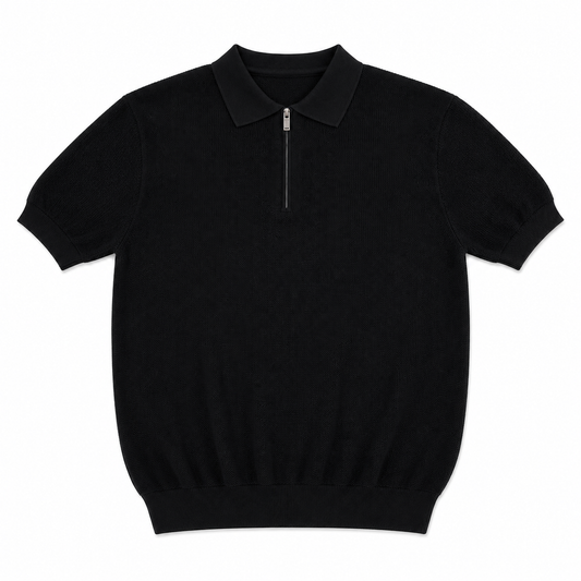 POLO EN MAILLE ZIPPÉ MANCHE RESSERRÉ
