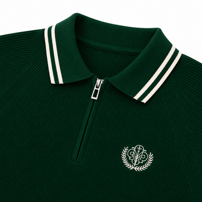 POLO ZIPPÉ BRODERIE