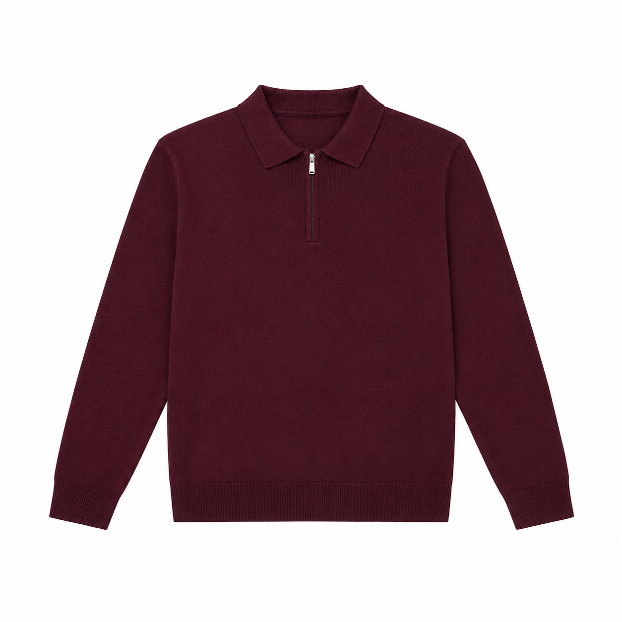 POLO EN MAILLE LONG MANCHE ZIPPÉ EN MAILLE