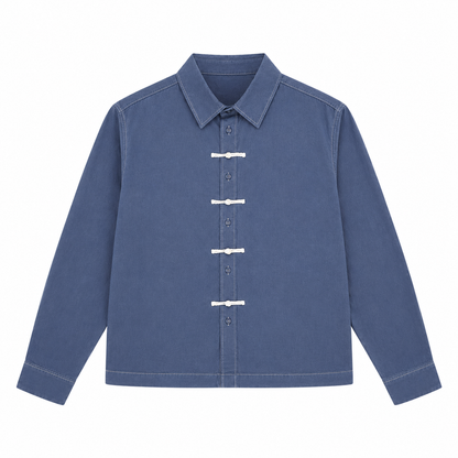 BOXY SHIRT WITH FROG FASTENINGS
