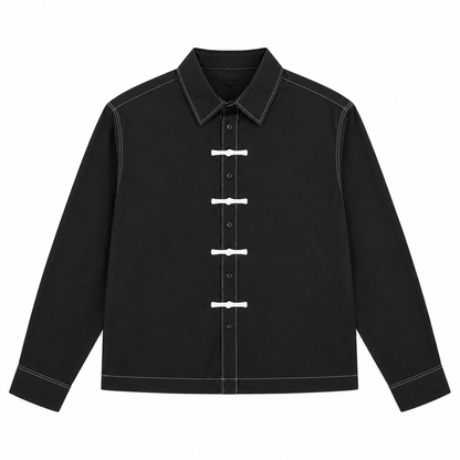 BOXY SHIRT WITH FROG FASTENINGS