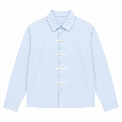BOXY SHIRT WITH FROG FASTENINGS