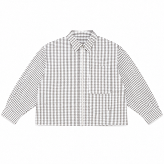 VESTE BOXY À POCHE COUPE-VENT ZIPPÉE À CARREAUX