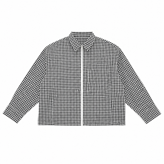 VESTE BOXY À POCHE COUPE-VENT ZIPPÉE À CARREAUX