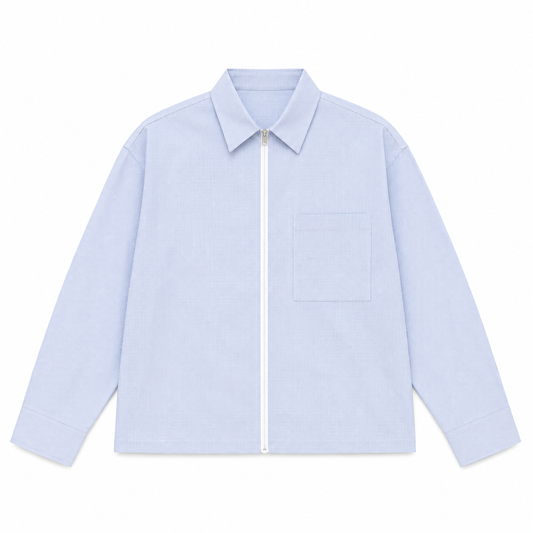 VESTE BOXY ZIPPÉE À MICRO-CARREAUX