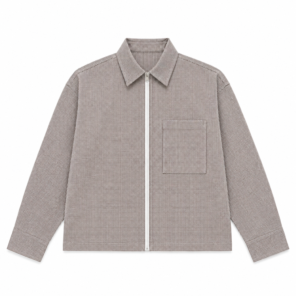 VESTE BOXY ZIPPÉE À MICRO-CARREAUX