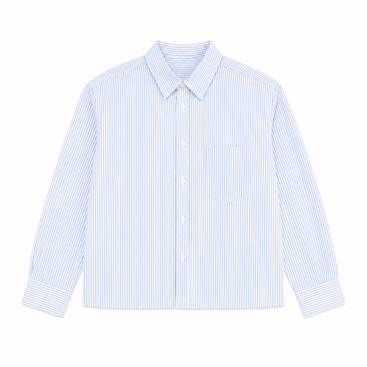CHEMISE BOXY LONG MANCHE À POCHE À RAYURE