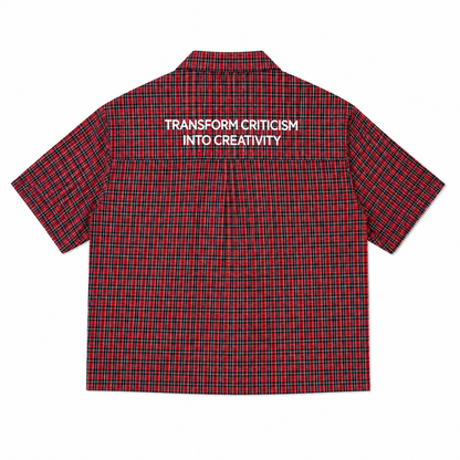 CHEMISE BOXY À CARREAUX À FERMOIRS MOUSQUETON