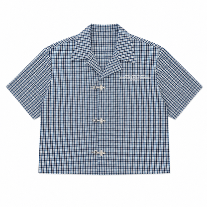 CHEMISE BOXY À CARREAUX À FERMOIRS MOUSQUETON