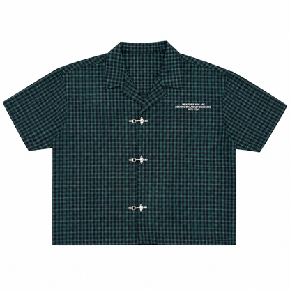 CHEMISE BOXY À CARREAUX À FERMOIRS MOUSQUETON
