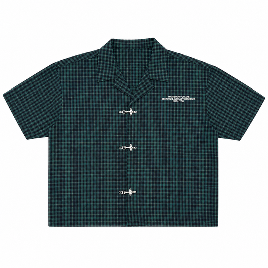 CHEMISE BOXY À CARREAUX À FERMOIRS MOUSQUETON