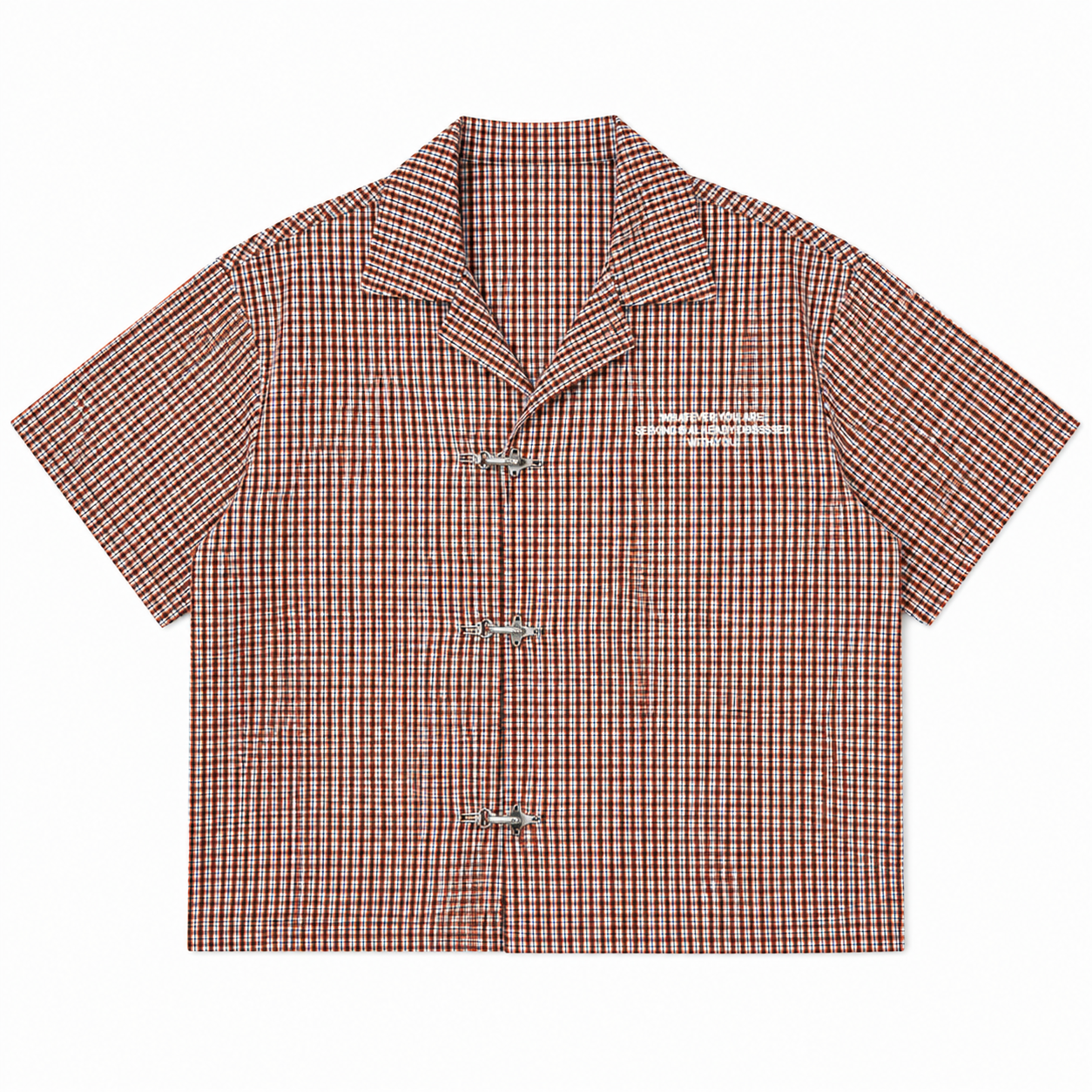CHEMISE BOXY À CARREAUX À FERMOIRS MOUSQUETON