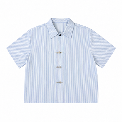 CHEMISE BOXY À RAYURE À FERMOIRS MOUSQUETON