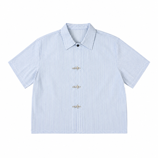 CHEMISE BOXY À RAYURE À FERMOIRS MOUSQUETON