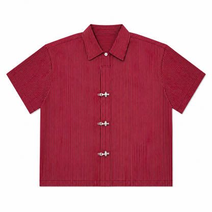 CHEMISE BOXY À RAYURE À FERMOIRS MOUSQUETON