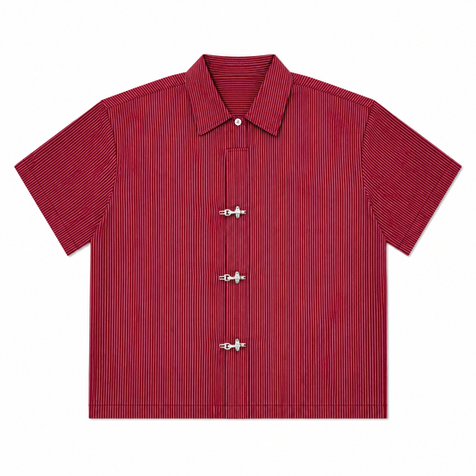 CHEMISE BOXY À RAYURE À FERMOIRS MOUSQUETON