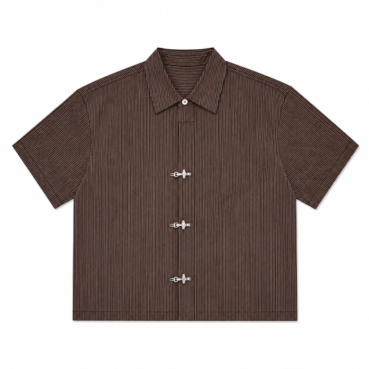 CHEMISE BOXY À RAYURE À FERMOIRS MOUSQUETON
