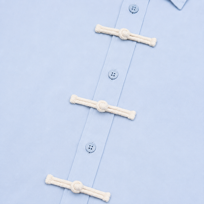 BOXY SHIRT WITH FROG FASTENINGS