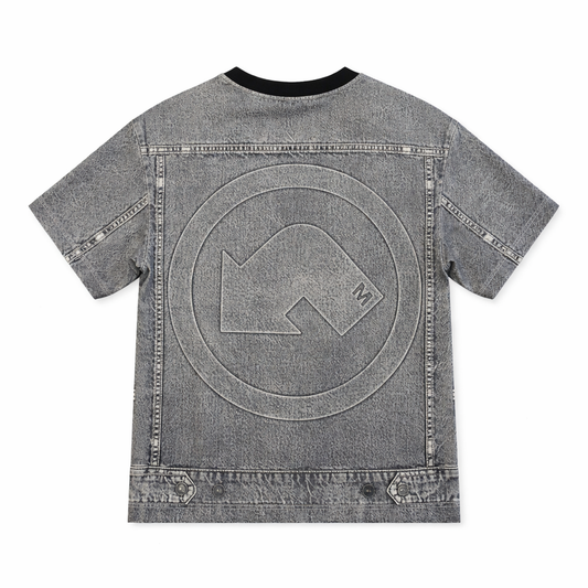 T-SHIRT GRIS EFFET DÉLAVÉ AVEC MOTIF