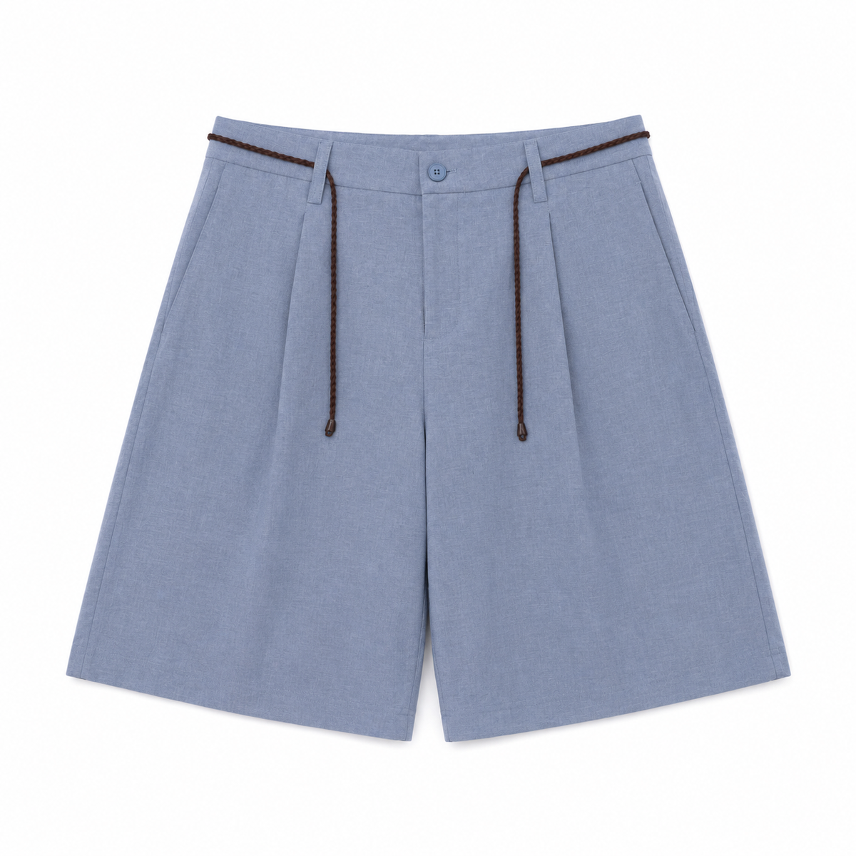 SHORT À PINCES CEINTURE TRESSÉE