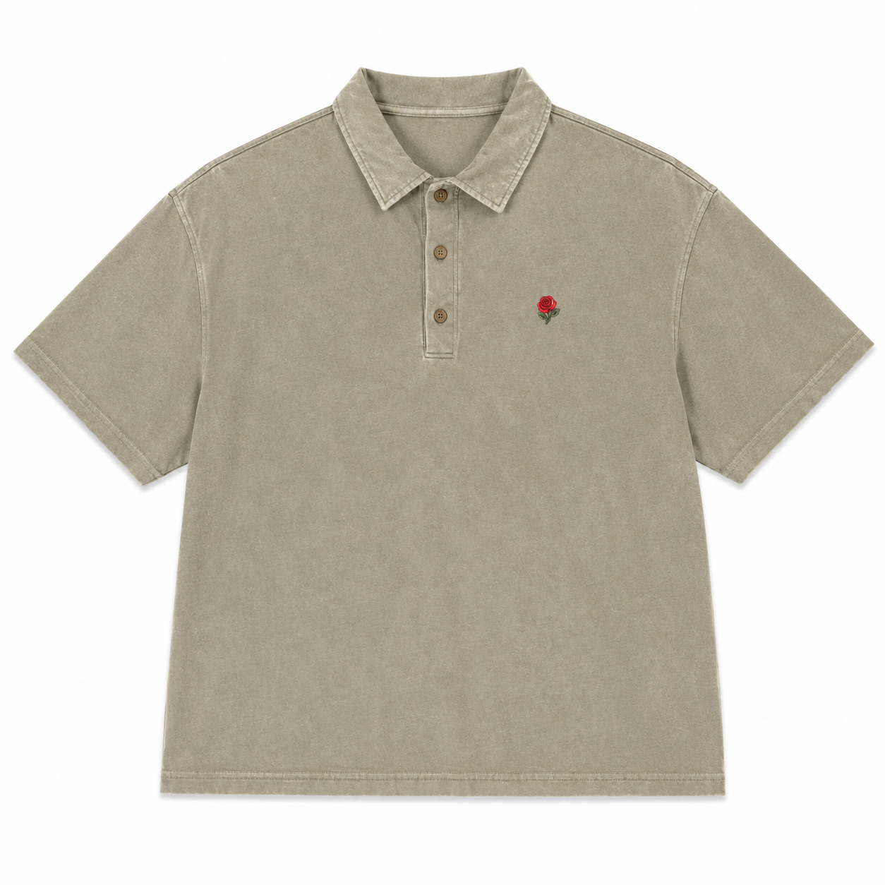 POLO BRODERIE ROSE