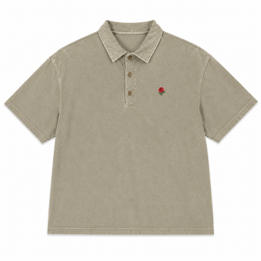 POLO BRODERIE ROSE