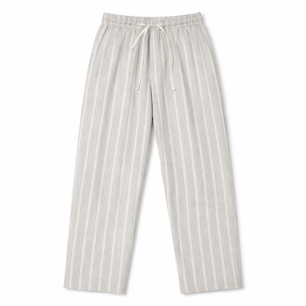 PANTALON EN LIN RAYÉ